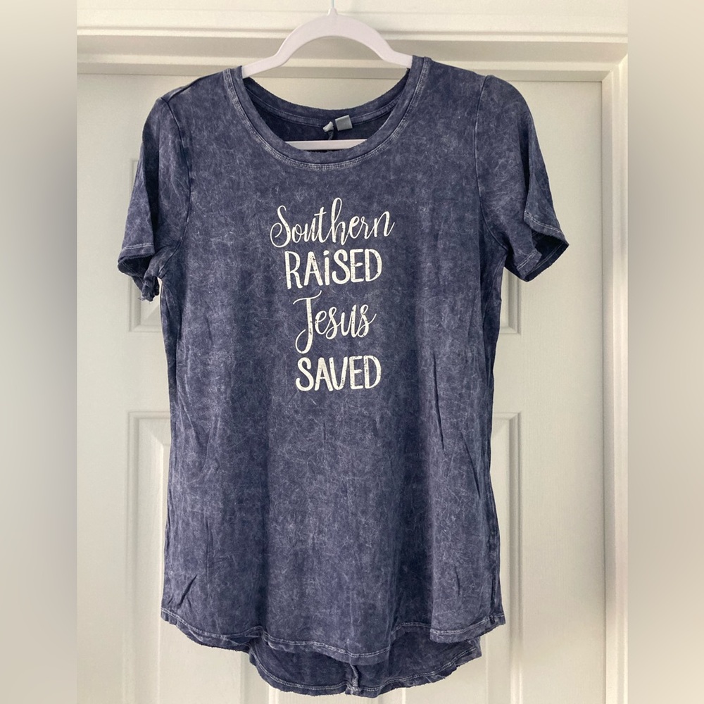 “Southern Raised / Jesus Saved” Cato t-shirt.